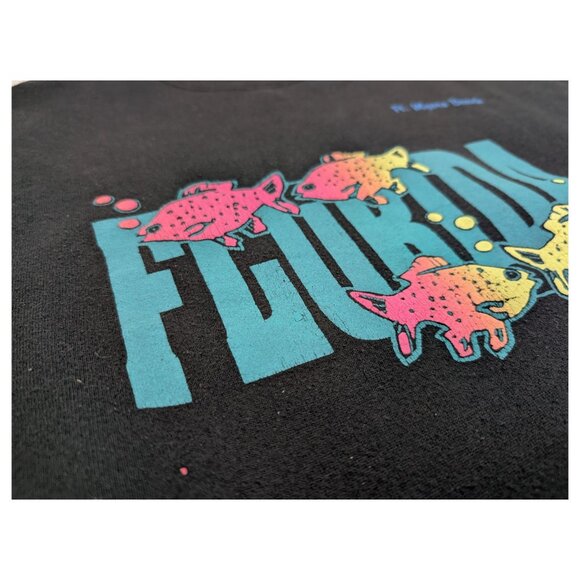 Vintage Ft. Myers Beach Florida Fish Crewneck Sweatshirt, Size 2XL, Double Sided - Picture 4 of 13